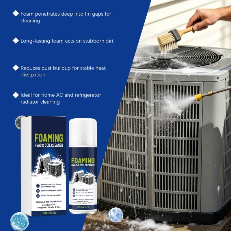Professional Air Conditioner Foaming Coil Cleaner 150ML Gentle On Coils for Efficient Removing Stubborn Grimes