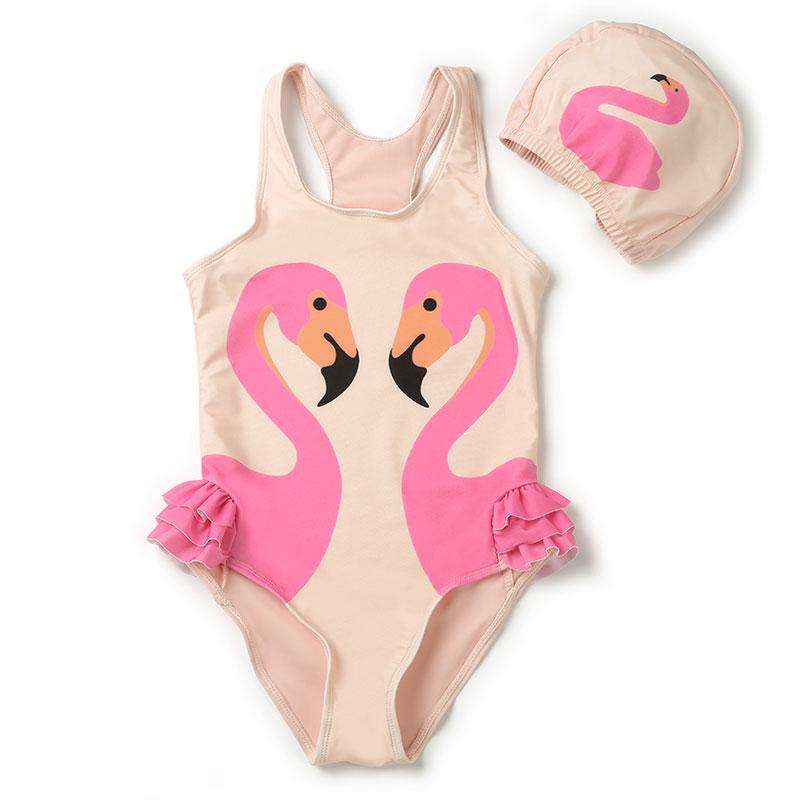 HUGS IDEA Costume Intero Monokini Per Bambina Con Stampa Mucca – Taglie 3-14 Anni, Scollo A V, Asciugatura Rapida