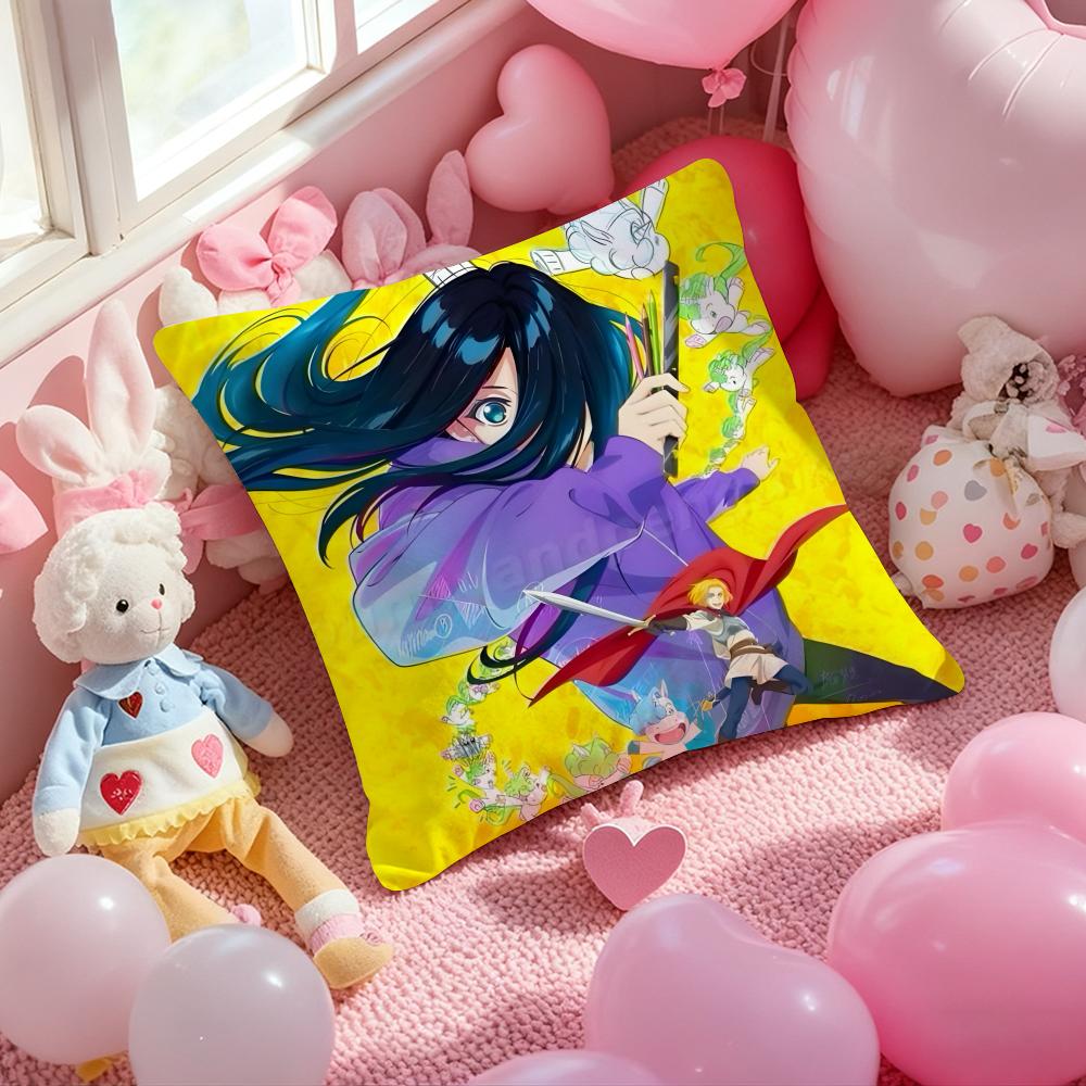 Z-ZENSHU Anime Cushion Cover Pattern Printed Pillowcase for Living Room Sofa Cushion Cover & Bedroom Decor