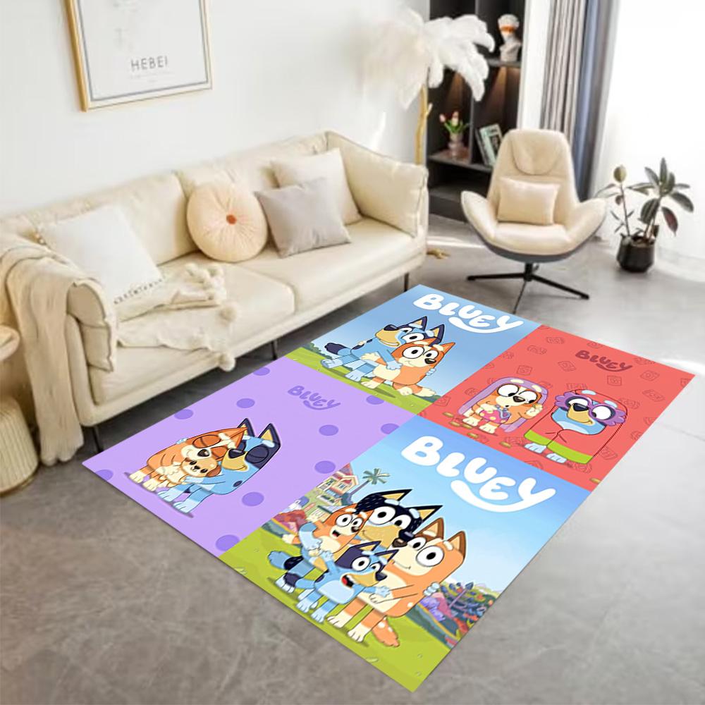 Bluey's Colorful Adventures Floor Rug Office Rug Suitable for Playrooms Study Room Entryway Decorate Room Antislip Carpet Decorate Offices