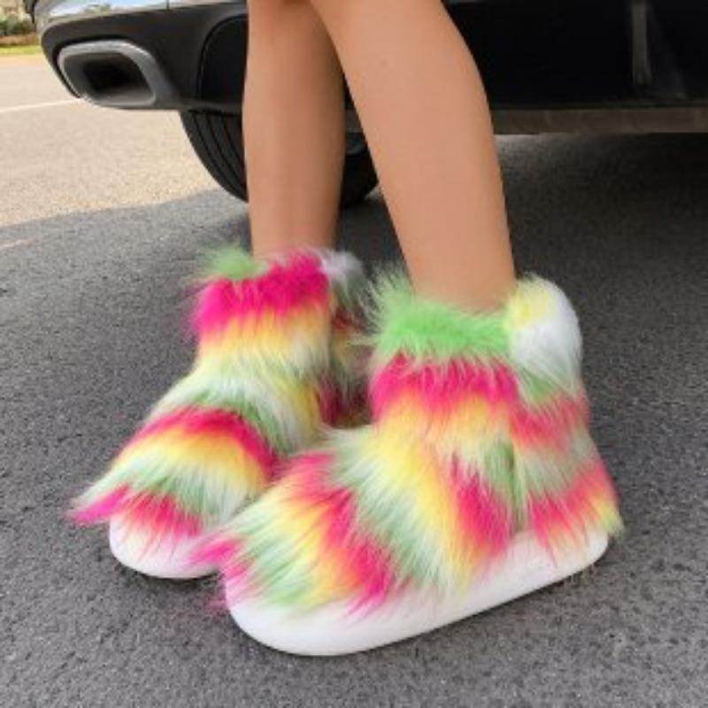 New Fluffy Boots Children's Winter Warm Plush Low Boots Cute Versatile Snow Boots