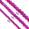 1 Strand 4/6/8mm Hot Pink Faceted Crystal Beads Glass Loose Spacer Beads For Jewelry Making DIY Bracelets Necklace Accessories