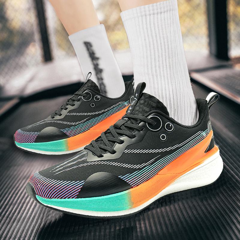 Men's Sneakers New Mesh Breathable Lightweight Train Sport Shoes Women Rebound Marathon Carbon Plate Couple Running Shoes