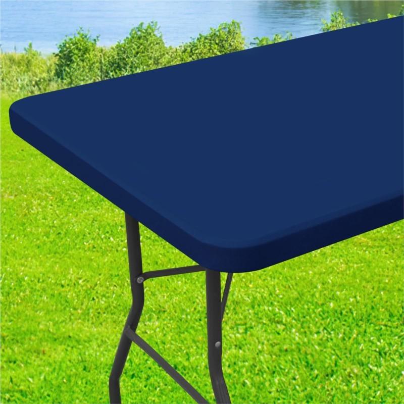 Homaxy Stretch Spandex Washable Elastic Tablecover Round Waterproof Table Cloth Outdoor Retangle Picnic Banquet Party Tablecloth