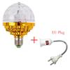 RGB Stage Lights With US EU Plug E27 Rotating Light Bulbs for Party Holiday Decoration AC85-265V Shining Lamp 360° Beam Angle