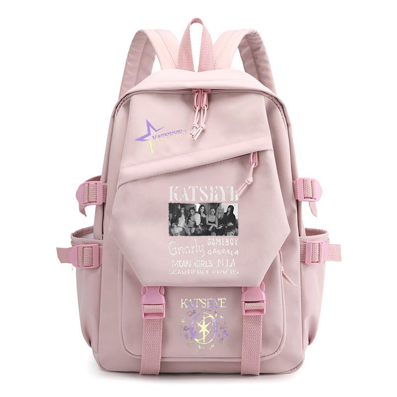 

Korea Pop Stars KATSEYE Printed Backpack Student School Waterproof Canvas Nylon Bag