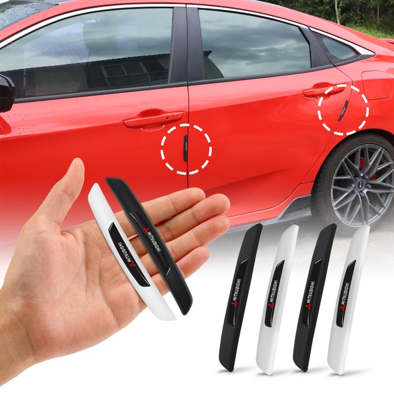 4Pcs Rubber Anti-Collision Strip Car Door Rearview Mirror Protector Stickers For Mitsubishi L200 ASX Pajero Lancerex Evo Mirage LO7