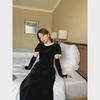 2024 Winter French Style Velvet Dress with Elegant Sleeves - Interpretation of Beauty F2197