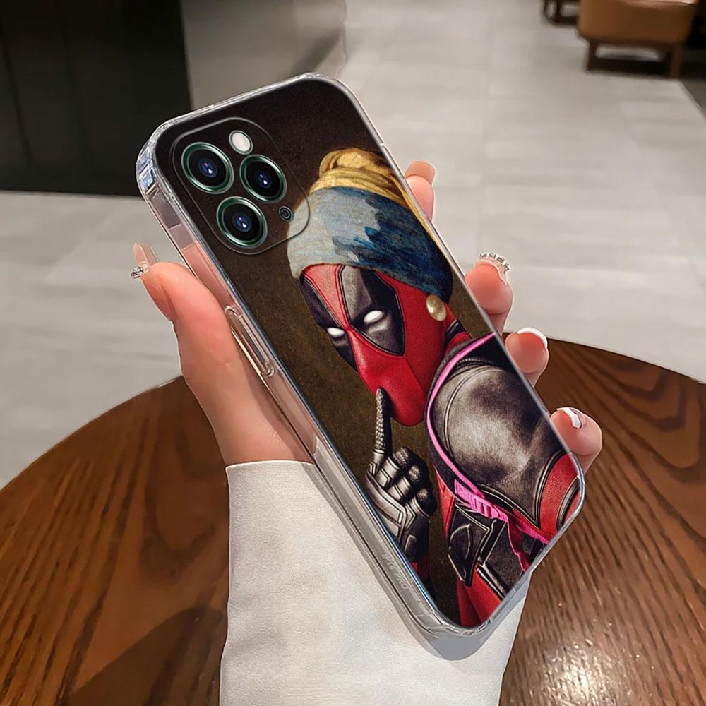 Marvel Oil Painting Transparent Phone Case For iPhone 17 Pro Max 17E 11 12 13 14 15 16 Pro Max Plus 17 Air 16E 7 XS Soft Cover