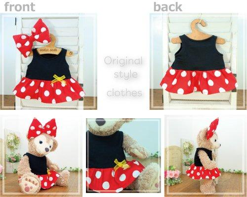 Cushu cush ShellieMay Kostüm, Duffy und Minnie Maus Outfit, Rotes Pünktchenkleid & Schleife, 43cm, Größe Klein