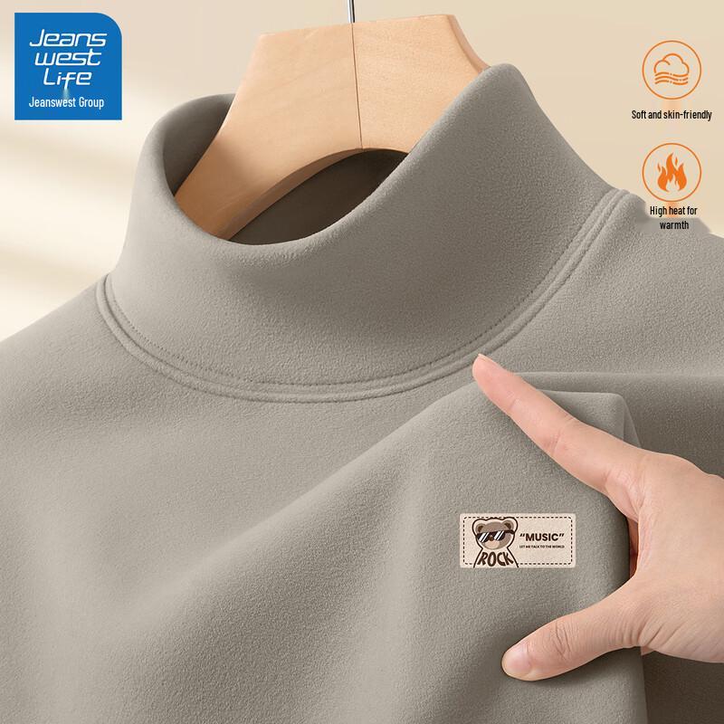 JEANSWEST LIFE Pánské plyšové podšité tričko s dlouhým rukávem z německého sametu