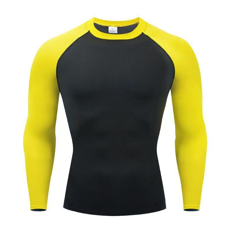 Men's Quick-Dry Long-Sleeve Tight-Fitting Sports Top - High Elasticity, Breathable Fitness Wear