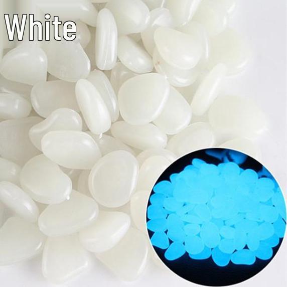 100 pcs Glowing Pebbles for Aquarium and Garden - 2cm Fluorescent Luminous Stones