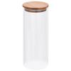 Pots de conservation - vidaXL - 6 pcs - Verre - Couvercle en bambou - 1000 ml