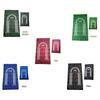 Portable Muslim Prayer Rug Waterproof PU Braided Mat Simply Print Pouch Travel Home Blanket 60x100CM