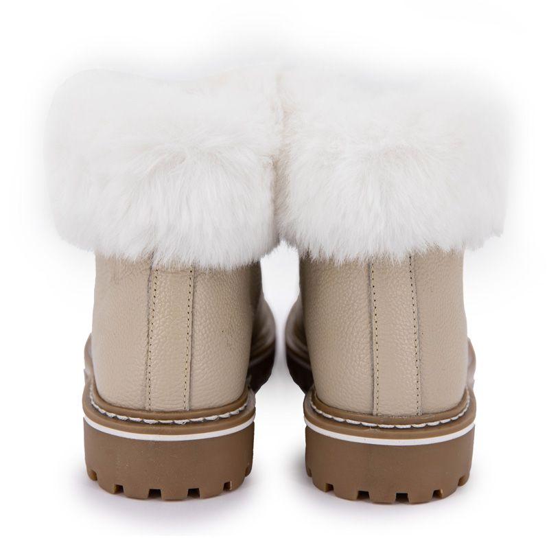 Women's Grained Leather Ankle Boots with Faux Fur LES TROPEZIENNES PAR M.BELARBI
