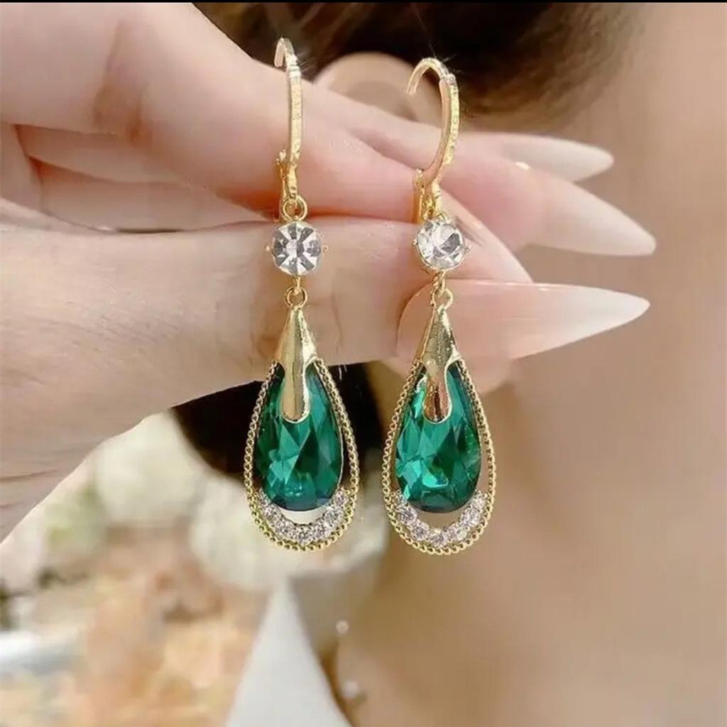 Multifuntional Water Drop Earrings Party Accessories Trendy Ear Studs Fashion Earrings Alloy Texture for Various Outfits