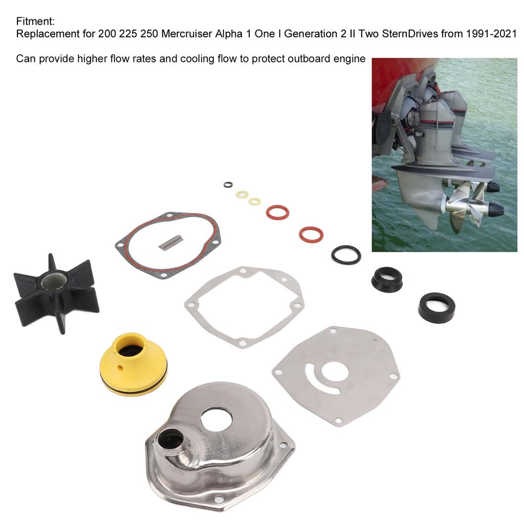 Water Pump Impeller Repair Kit 817275Q05 817275Q4 Replacement For 200 225 250 Mercruiser Alpha One Gen II 1991‑2025