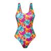 Fashionable Print Tight Slimming Deep V One-piece Swimsuit Seaside Vacation Beach