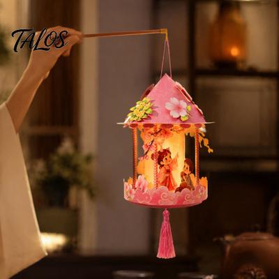 Bildungsgeschenk Chinesische Kultur Traditionelle Palastlaterne Bastelset für das Mittherbstfest, Festival Handgehalten Leuchtende Dekorative Hängende Papierlampe