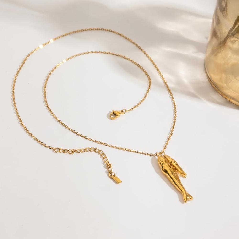 Zierlicher Meeresinspirierter Ketten Schmuck Leichtes Edelstahl Minimalistisch Wasserdicht Sardinen Fisch Mode Anhänger Halskette