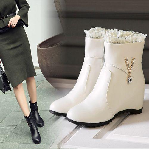 Buy Women Rhinestone Lace Wedge Heels 