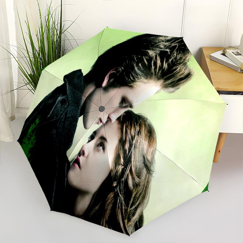 1pc  Twilight Umbrella Portable Folding Umbrella Iron Frame Hole Bone Structure Outdoor Home Umbrella