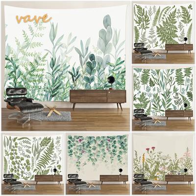 Minimalist Plant Flower Tapestry Wall Hanging Boho Floral Cloth Fabric Printed Large Tapestry Aesthetic Dorm Bedroom Home Decor