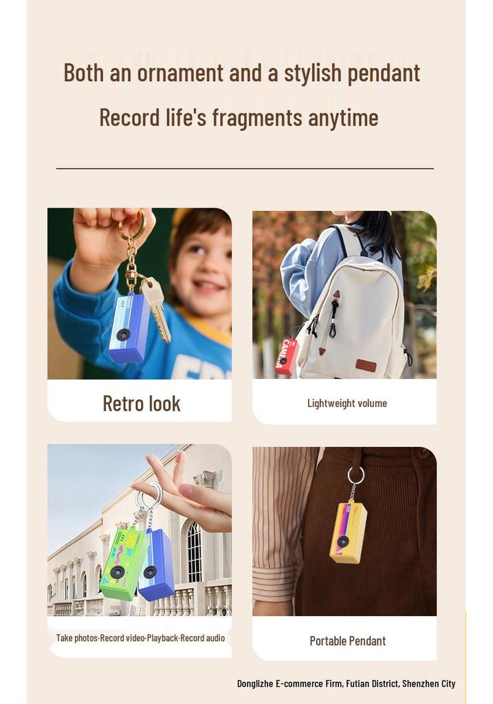 Mini Retro CCD Thumb Camera: HD Photo & Video, Portable, Pendant-Style, Perfect for Vlogging