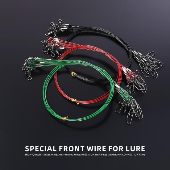 10Pcs Anti-Bite Steel Fishing Line Wire Leader Lightweight Portable Easy To Install Lead Core Leash Fishing Wire Accessories