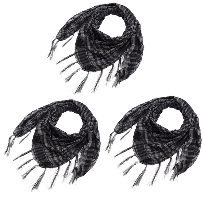 123Pcs Tactical Keffiyeh Shemagh Arab Scarf Shawl Neck Cover Head Wrap Cotton Winter Scarves Men'S Outdoor Hiking Shawl