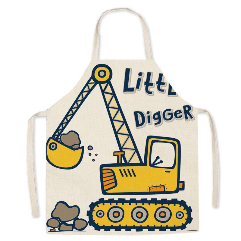 Cartoon Excavator Sleeveless Apron