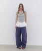 CLUNY Dual Strap Stripe Sleeveless Top - White