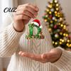 Durable Hanging Letter Decoration 26 Alphabet Christmas Ornament, Personalized Letters Acrylic Tree with Santa Hat Pendant And Elf Boy for Xmas Mantel