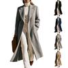 Women's Extra Long Wool Overcoat with Back Slit - Elegant Winter Coat