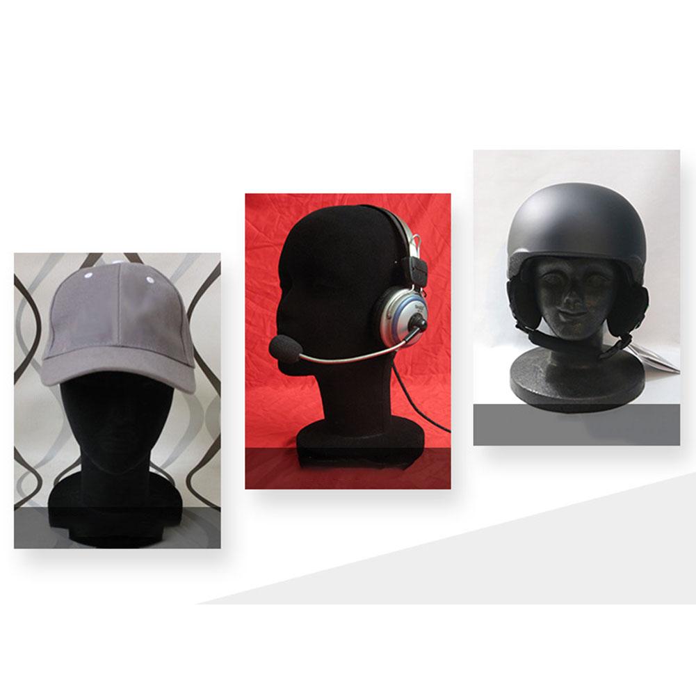 Flocked Foam Model Head Black Mannequin Head Stand Model Velvet Female Suitable For Displaying Wigs, Showcasing Hats, Jewels,