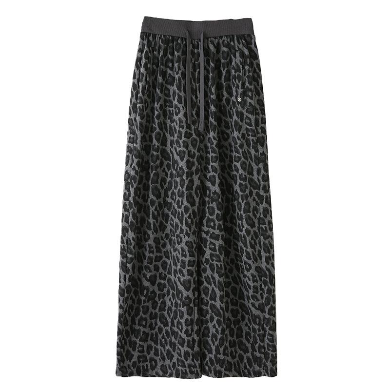 2026 Neuer Stil Damen Leopardenmuster Weite Beine Hoher Bund Lässige Hose