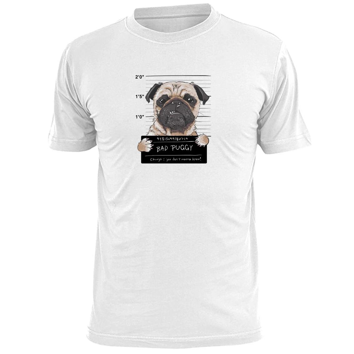 Mens Bad Pug Dog Funny T shirt Pet Pooch Mans Best Friend 2XL