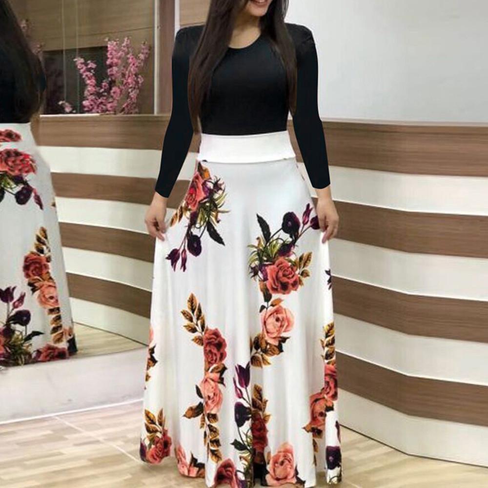 

Женское сексуальное платье с длинным рукавом и принтом, женское длинное платье макси