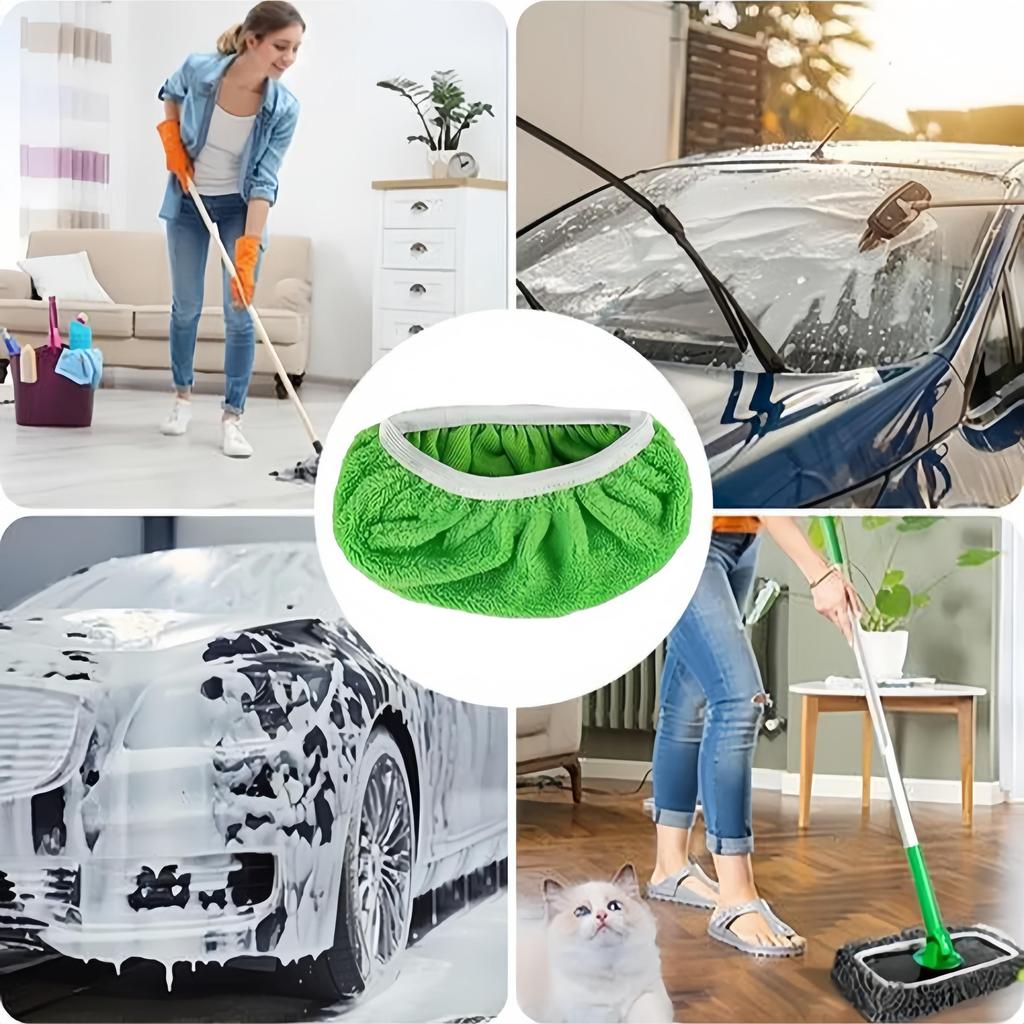 2PCS Pano de Mop Doméstico Reutilizável Lavável Almofada de Substituição Velo Coral Capa de Mop Plano Pano de Limpeza Folha de Mop de Chão