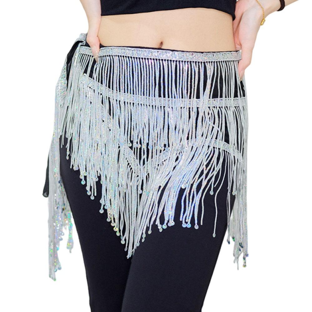 

Bohemian Women Belt Skirt Sequins Waist Chain Fashion Belly Dance Belt Dance белый