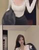 Sexy Lace Slim Fit Two-Piece Style Long-Sleeve T-Shirt: This Year's Trendy Must-Have