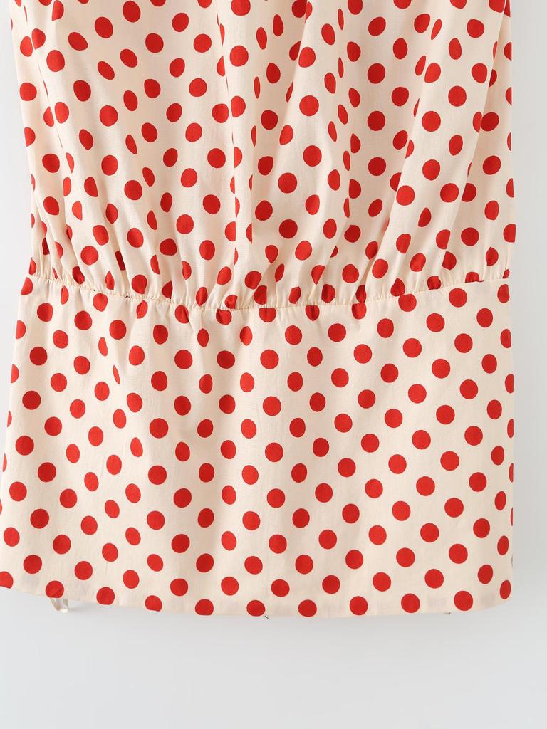 Spring 2026 European & American Style Women's Polka Dot Strapless Dress