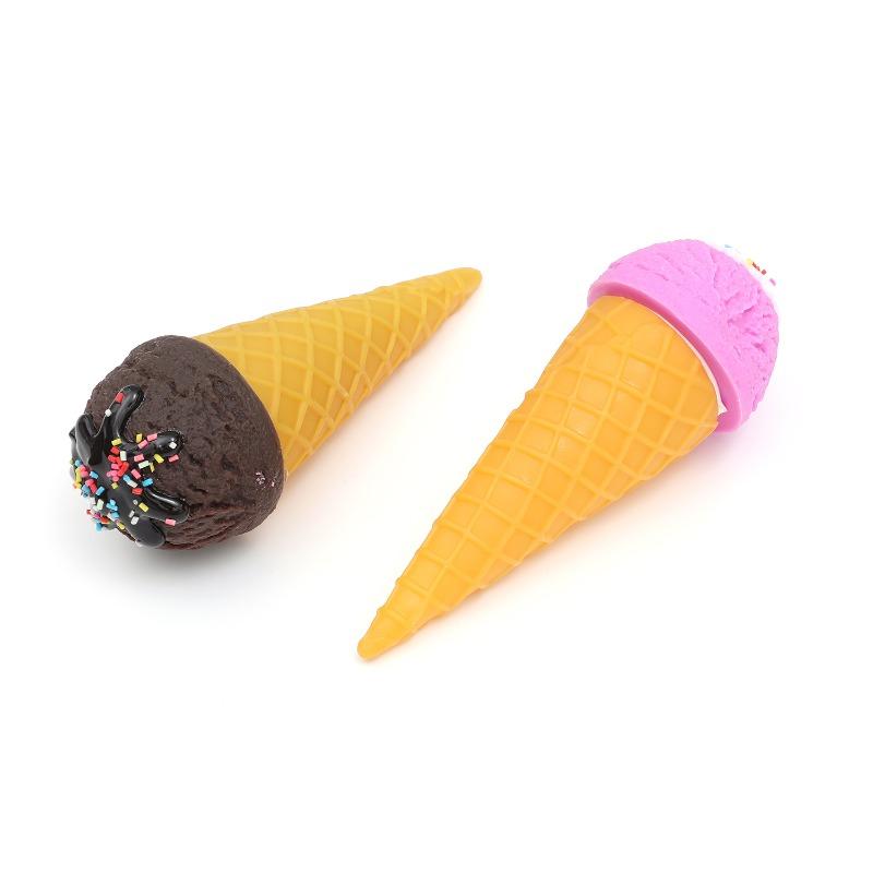 1Pc Ice Cream Model Colorful Jam Waffle Cone Pretend Food Ornament Display Prop For Dessert Cold Drink Shop Decor