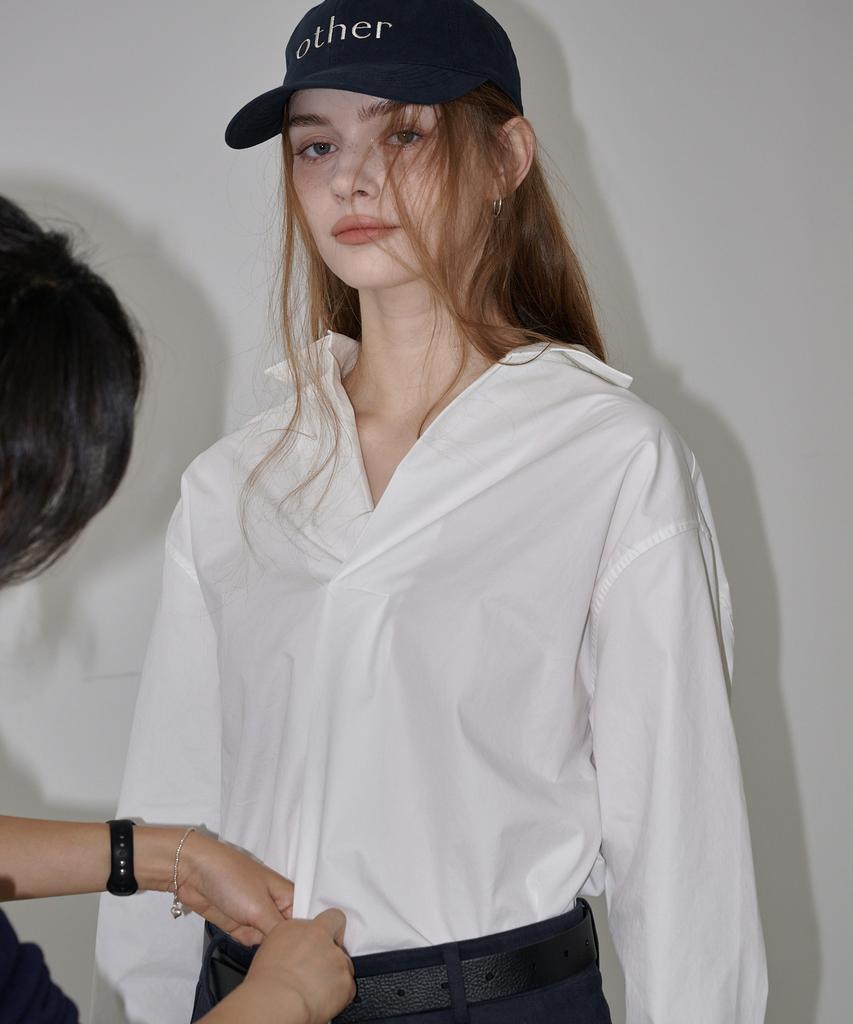 ADEOIJI Drape Pop-Over Shirts (Ivory)