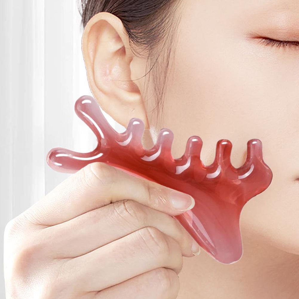 4 in 1 Head Massage Scalp Meridian Massage Comb Resin Handleless Massage Comb Blood Circulation Scalp Meridian Comb