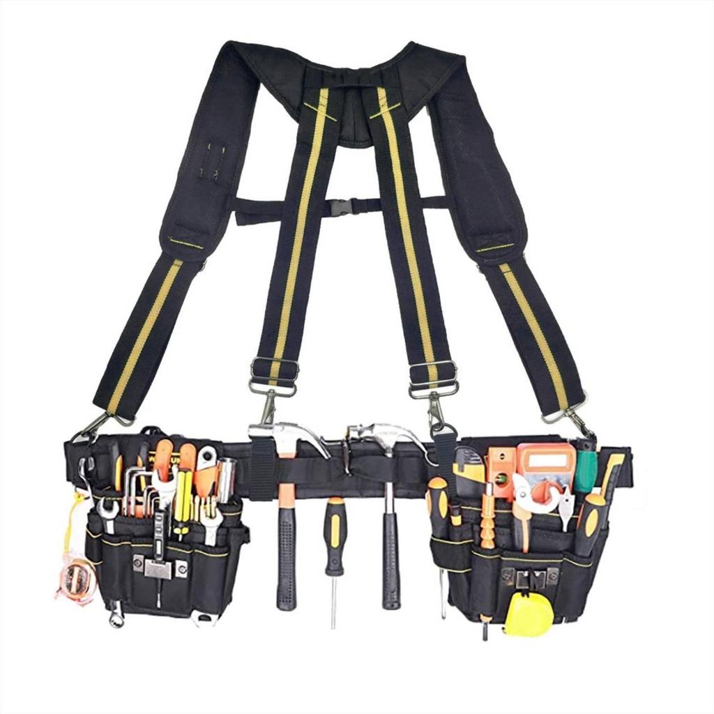 Crossed Shoulder Tool Harness Long-Lasting Construction Work Belt Suspender