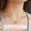 Natural Crystal Energy Necklaces - 4 Styles for Wealth, Love, Protection - Yellow Crystal, Rose Quartz, Malachite, Tiger's Eye Gift