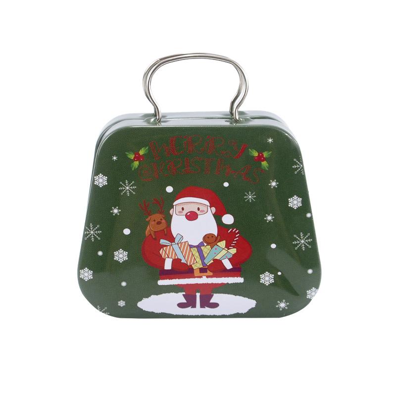 Christmas Handbag Shape Candy Box Metal Tin Cookie Gift Packaging Boxes Kids Xmas Party Favors Happy New Year 2025 Noel Decor