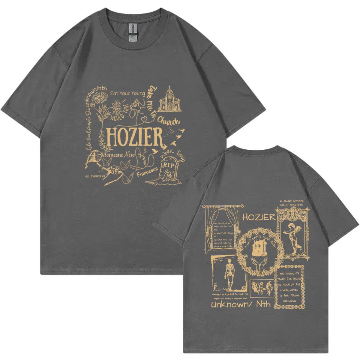 

Singer Hozier Concert Tour Graphic T Shirts Unisex Women Fashion Rock Oversized Tshirts Trend Hip Hop Vintage Short Sleeve Tshirt 4XL
